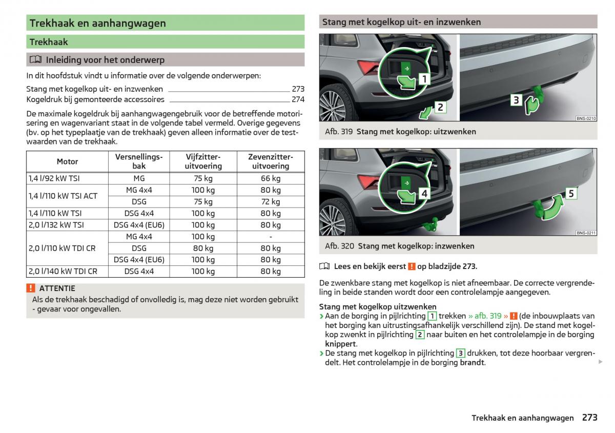 Skoda Kodiaq handleiding / page 275