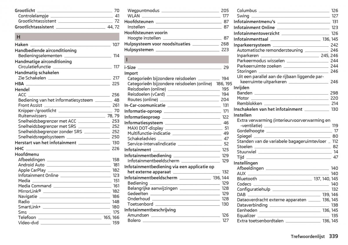 Skoda Kodiaq handleiding / page 341