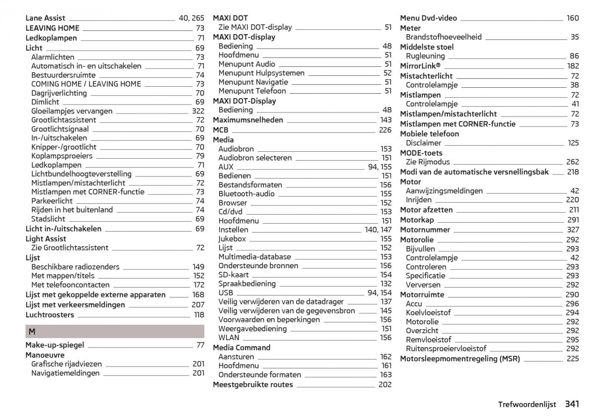 Skoda Kodiaq handleiding / page 343