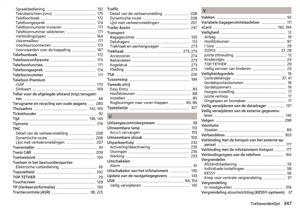 Skoda Kodiaq handleiding / page 349