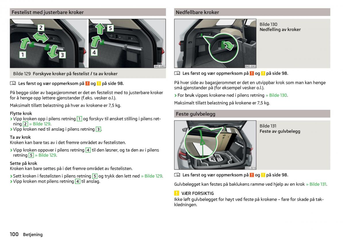 Skoda Kodiaq bruksanvisningen / page 102