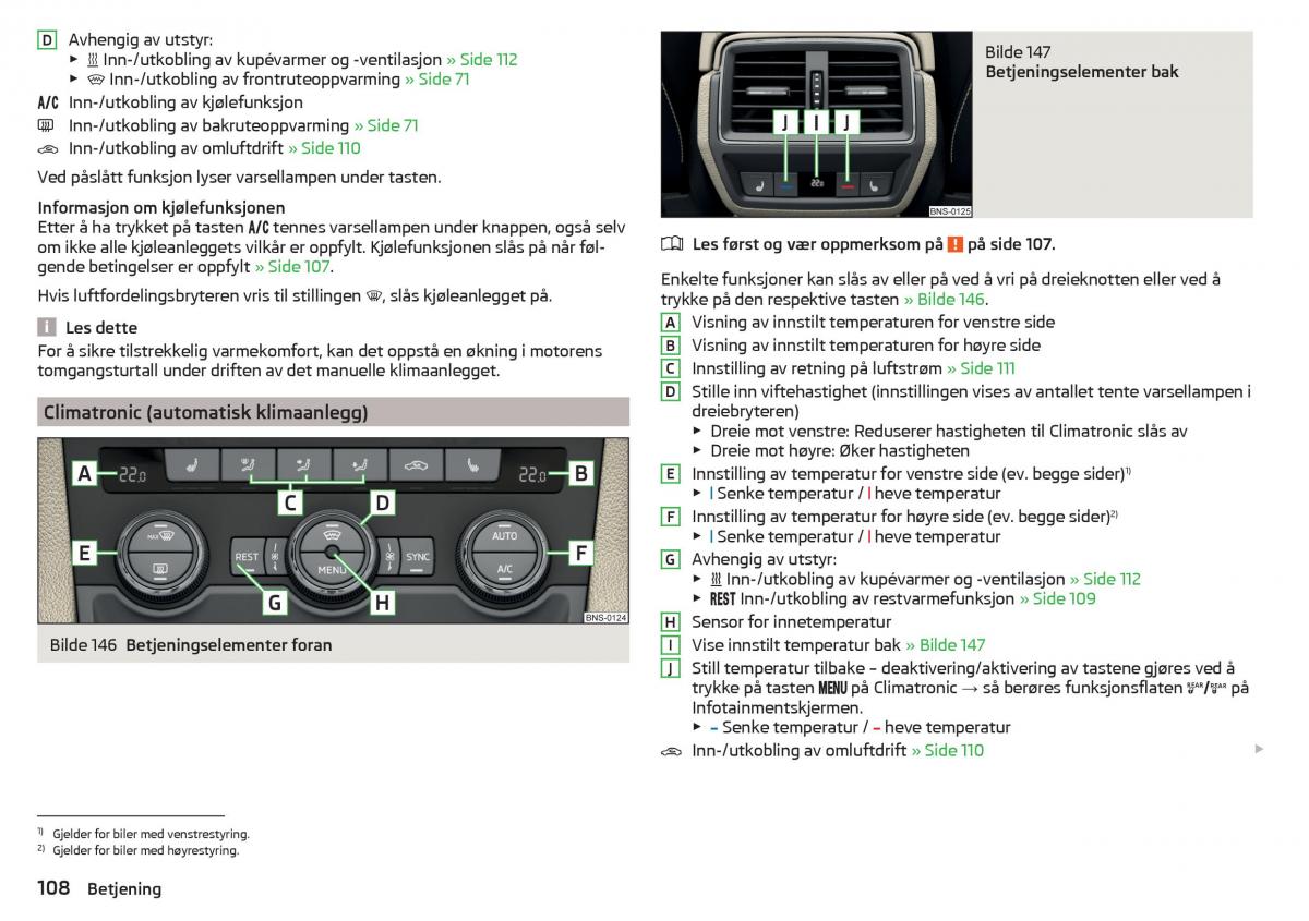 Skoda Kodiaq bruksanvisningen / page 110