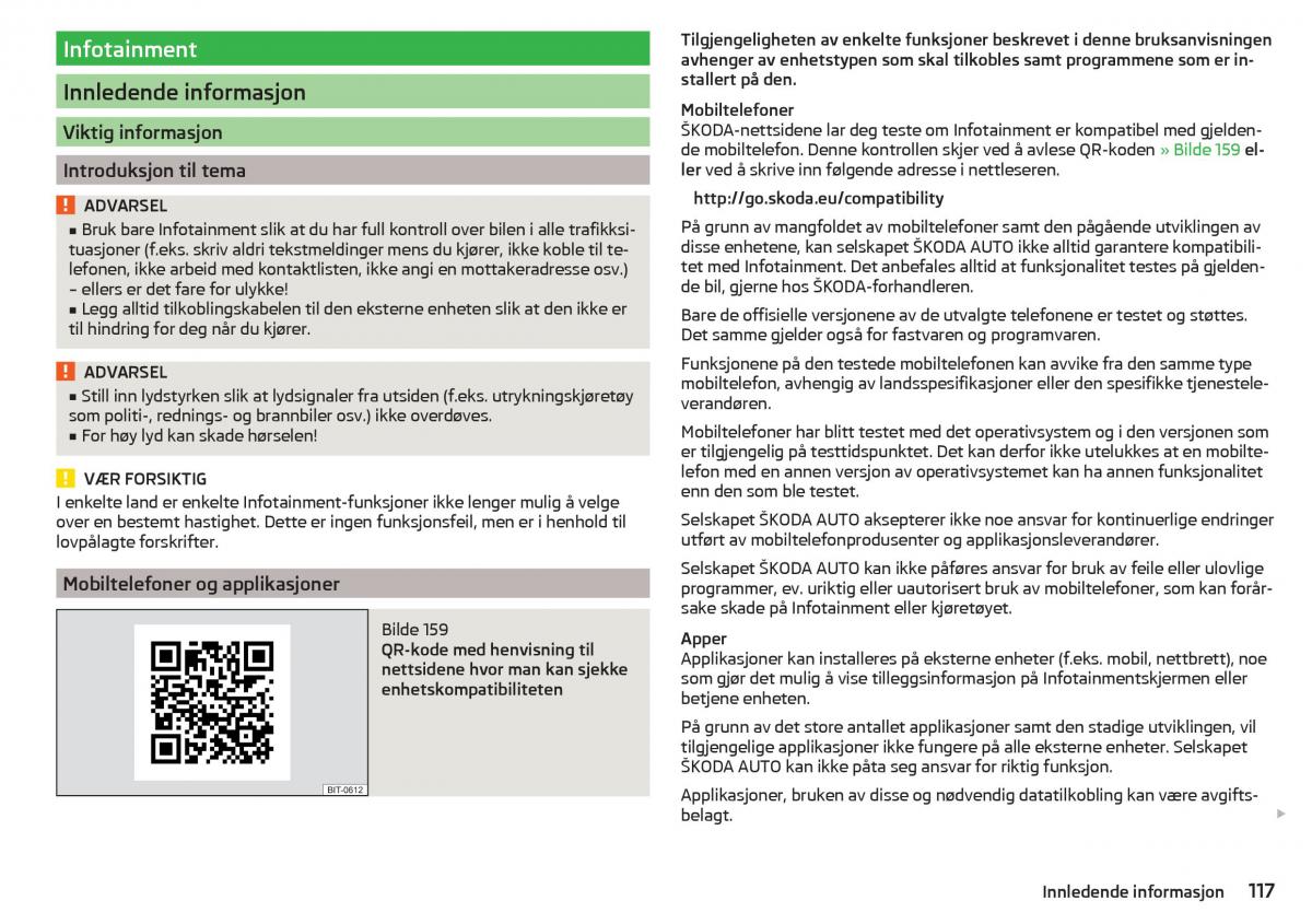 Skoda Kodiaq bruksanvisningen / page 119