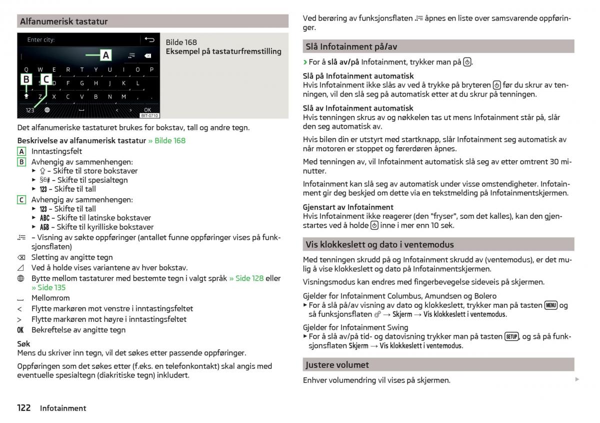 Skoda Kodiaq bruksanvisningen / page 124