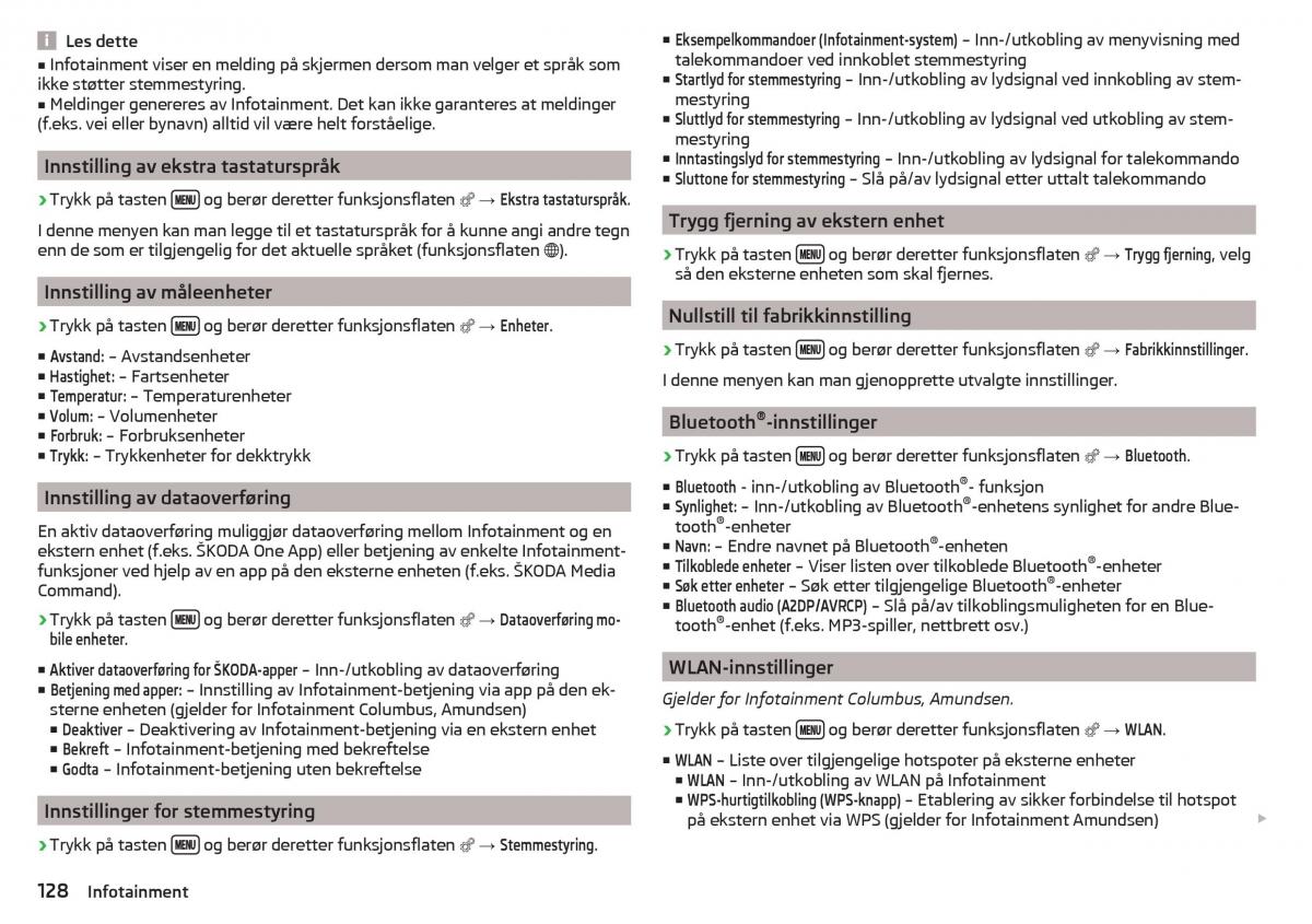 Skoda Kodiaq bruksanvisningen / page 130