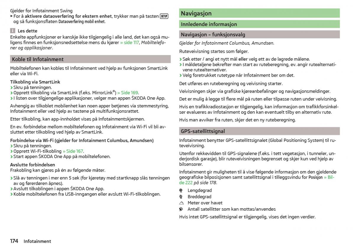 Skoda Kodiaq bruksanvisningen / page 176