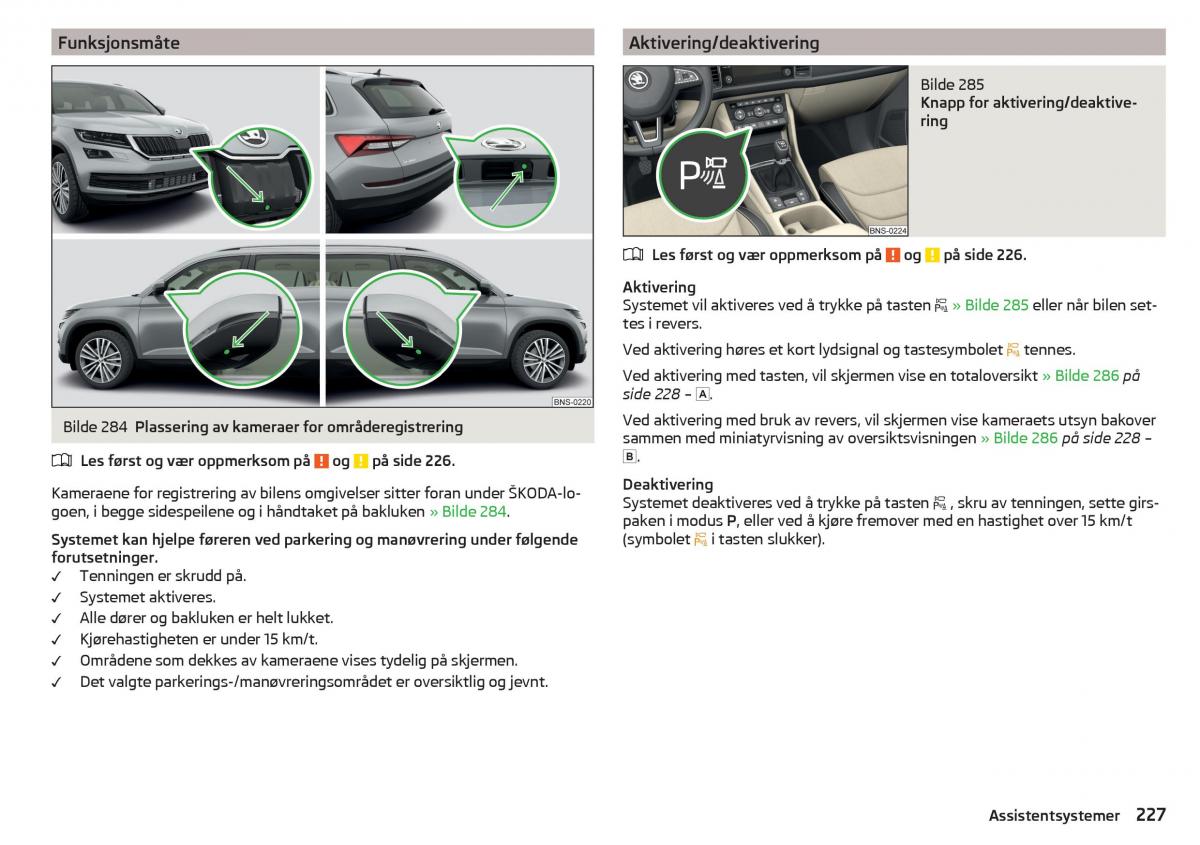 Skoda Kodiaq bruksanvisningen / page 229