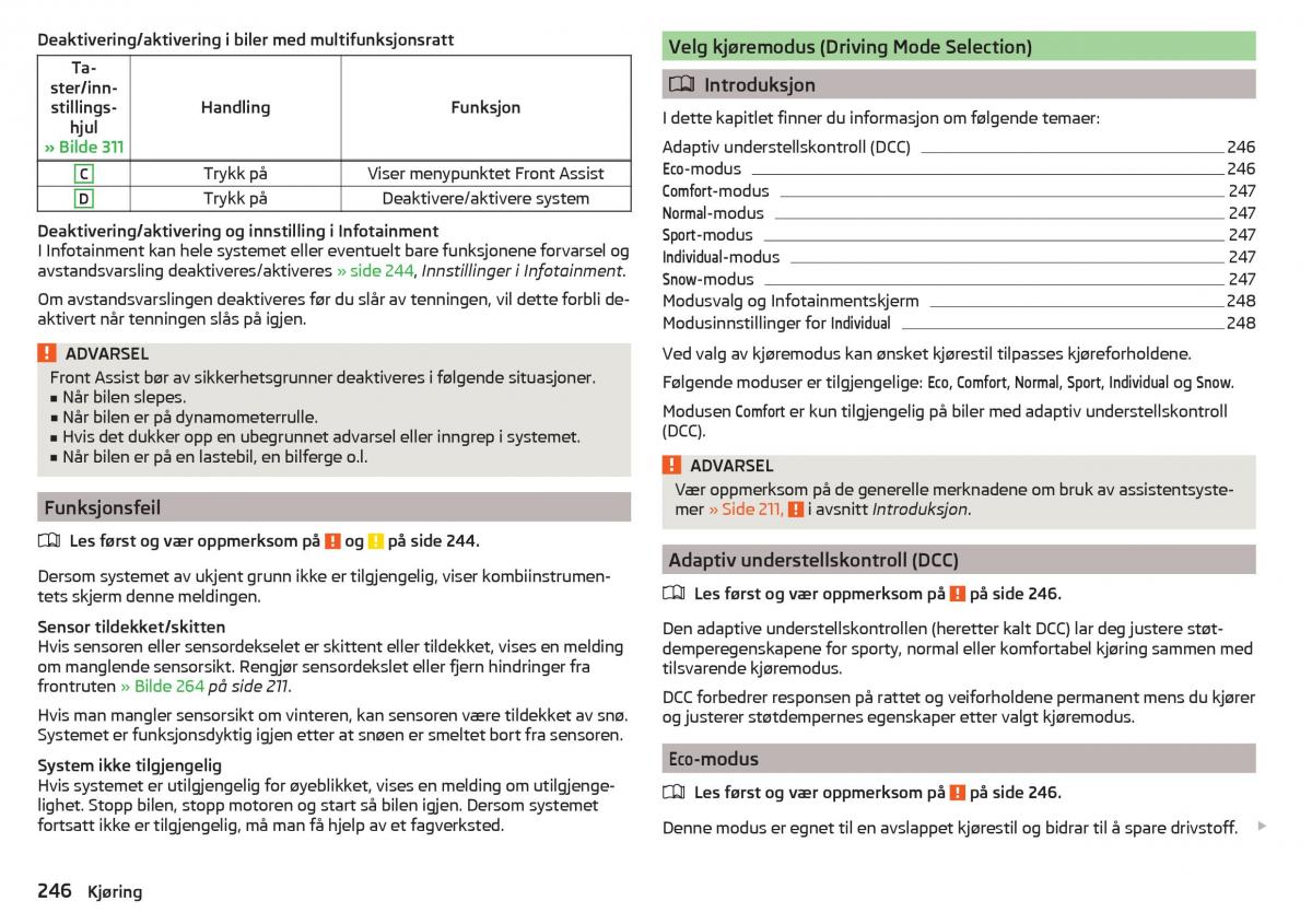 Skoda Kodiaq bruksanvisningen / page 248