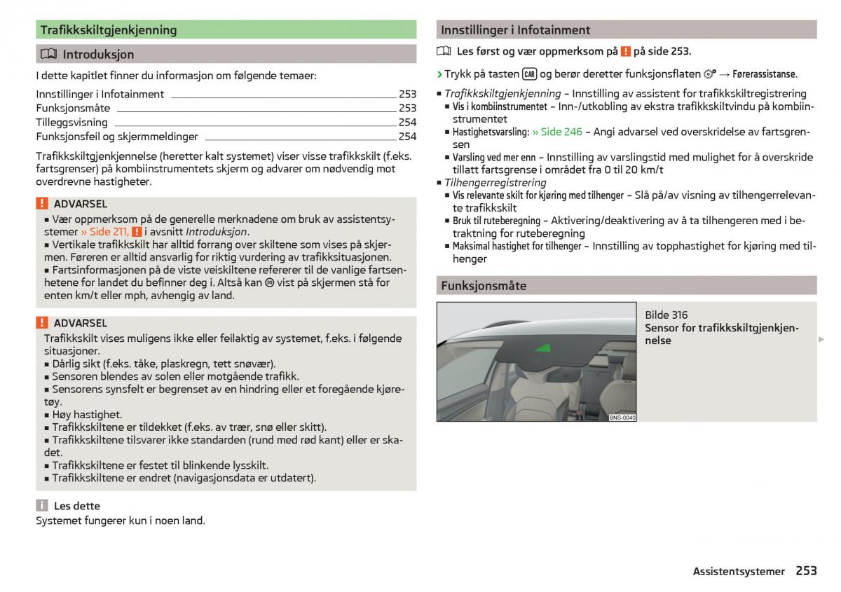 Skoda Kodiaq bruksanvisningen / page 255