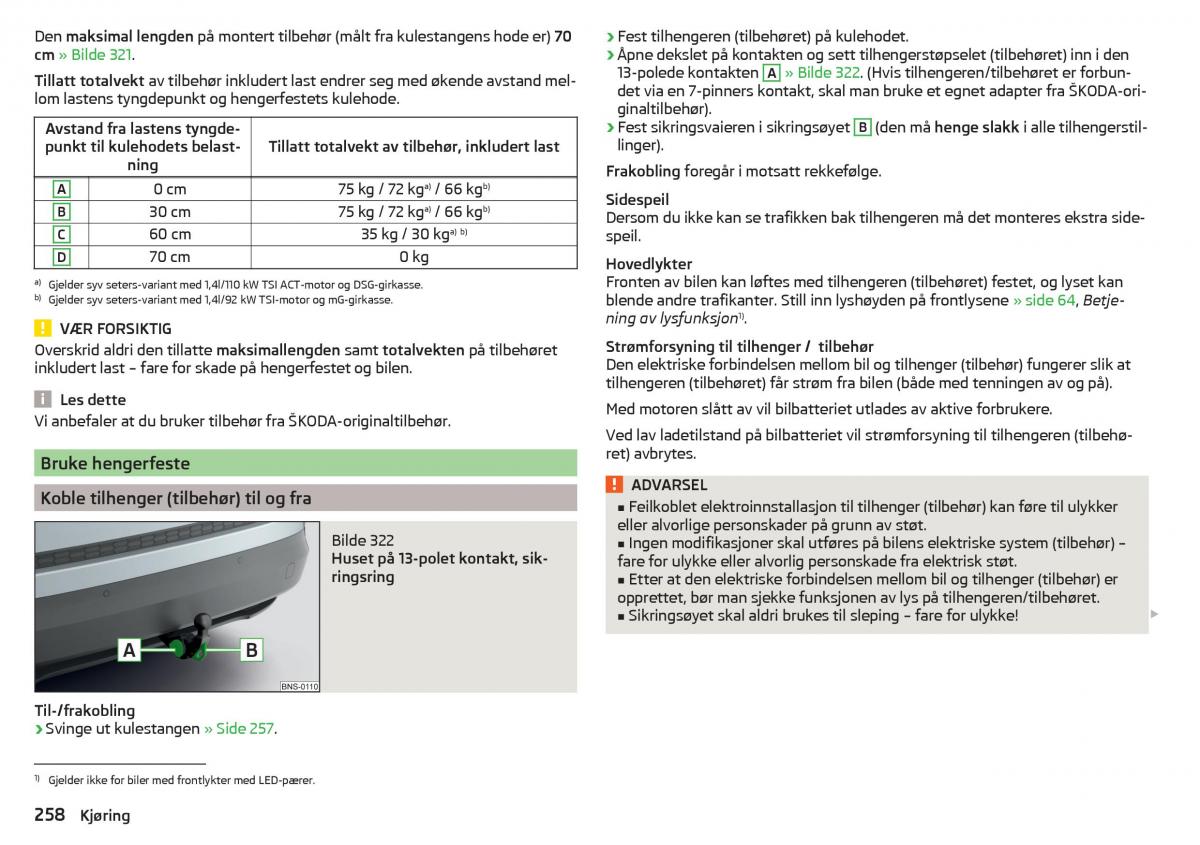 Skoda Kodiaq bruksanvisningen / page 260