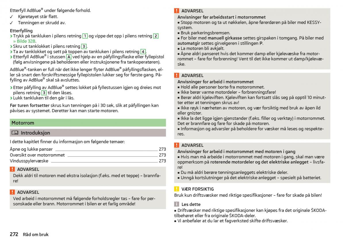 Skoda Kodiaq bruksanvisningen / page 274