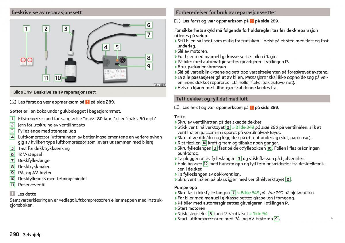 Skoda Kodiaq bruksanvisningen / page 292