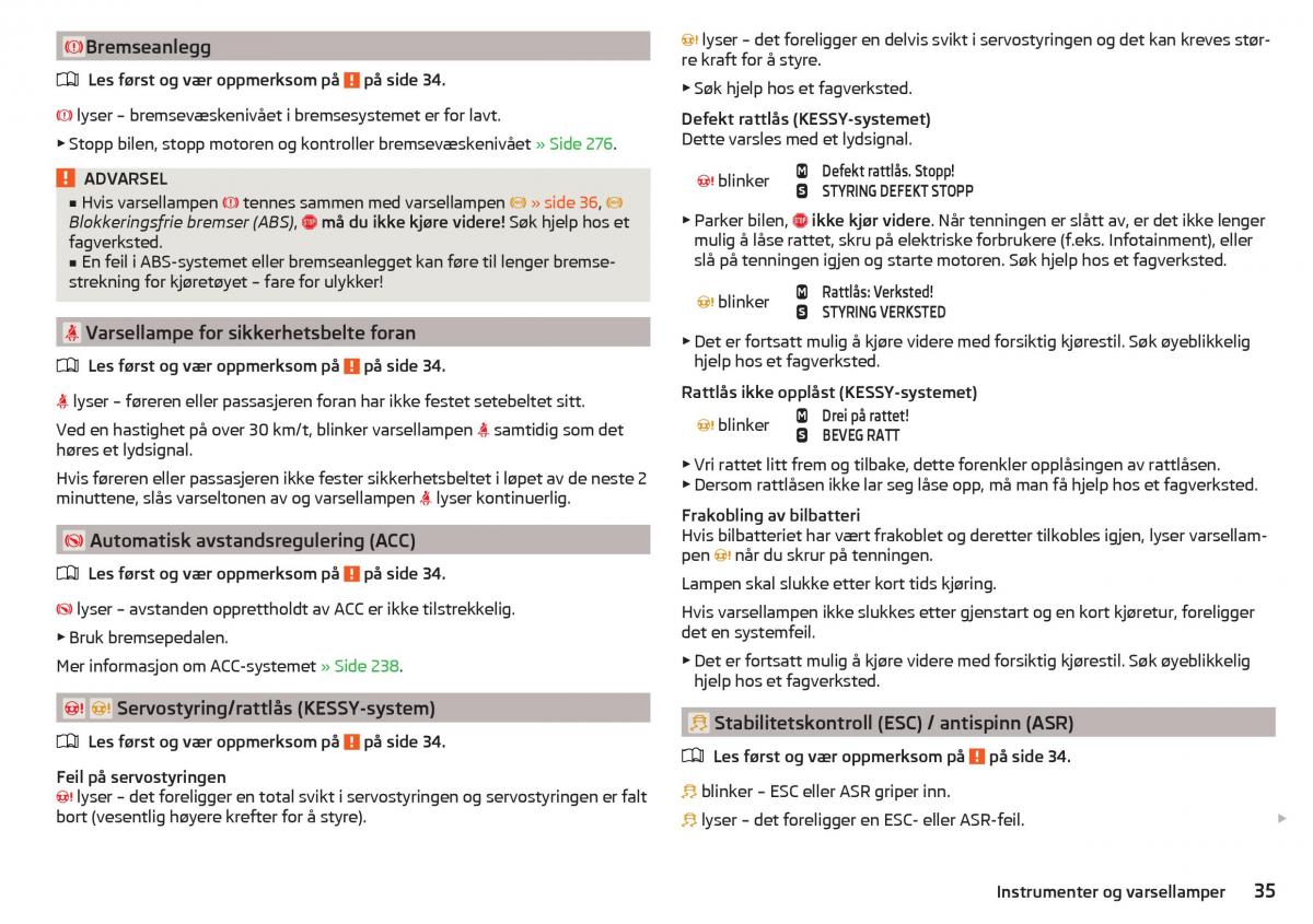 Skoda Kodiaq bruksanvisningen / page 37