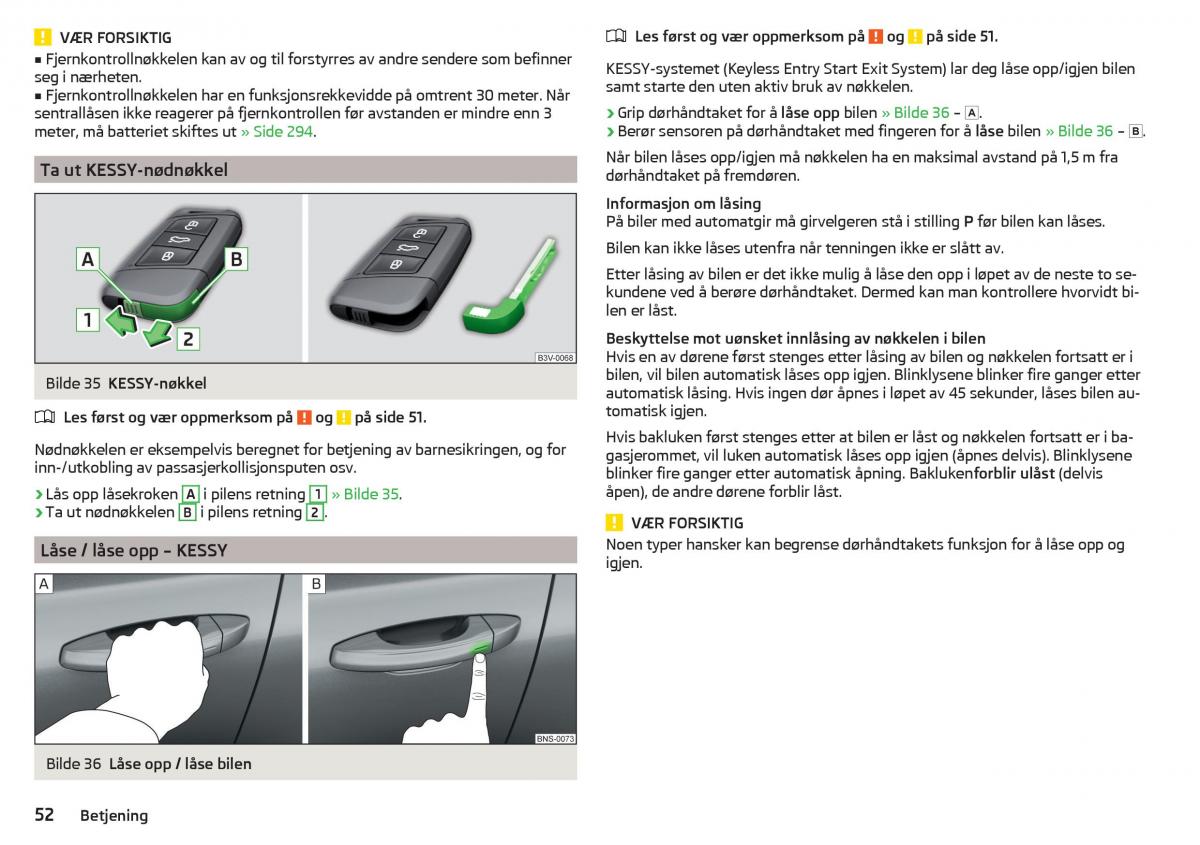 Skoda Kodiaq bruksanvisningen / page 54