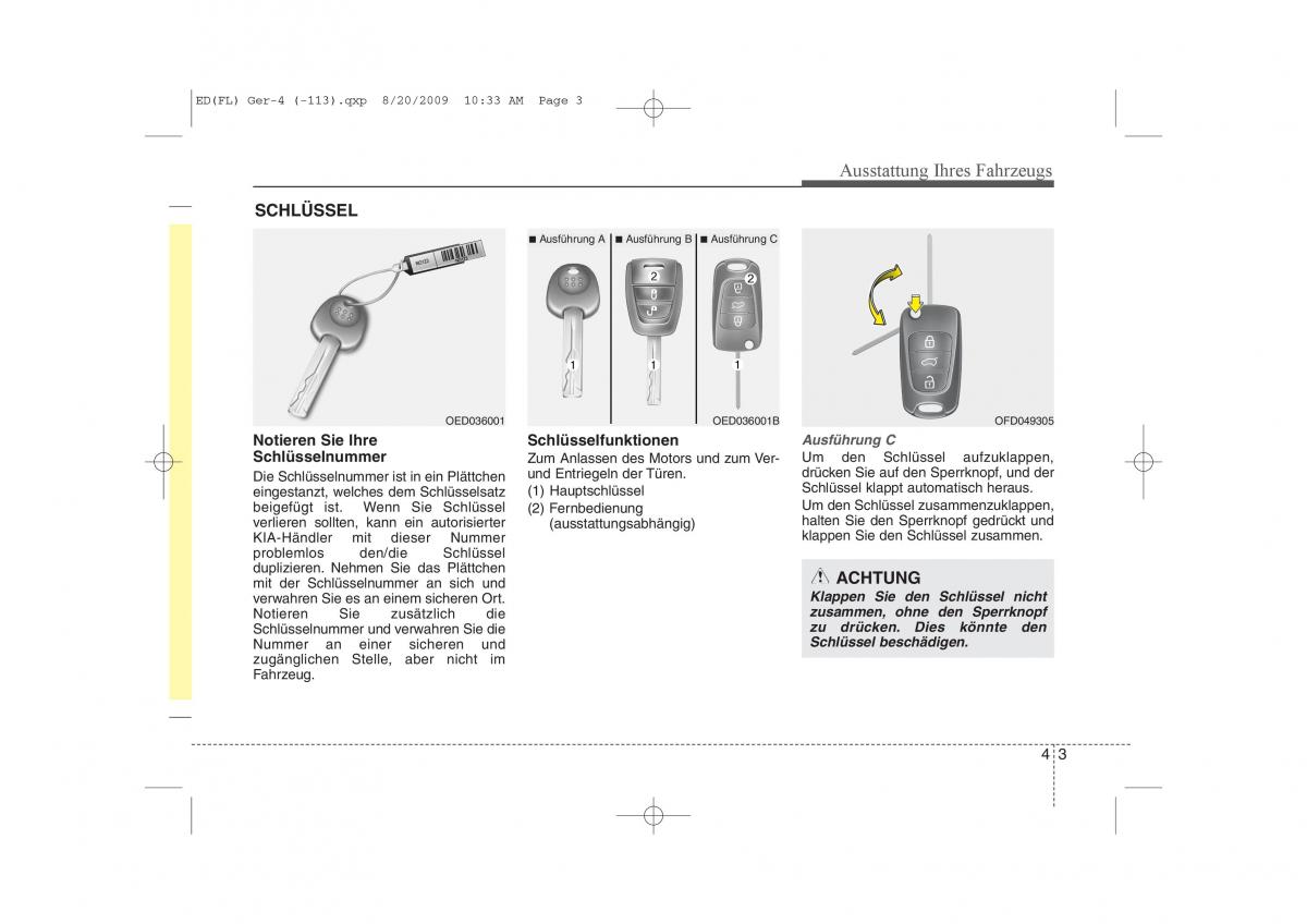 KIA Ceed I 1 Handbuch / page 86