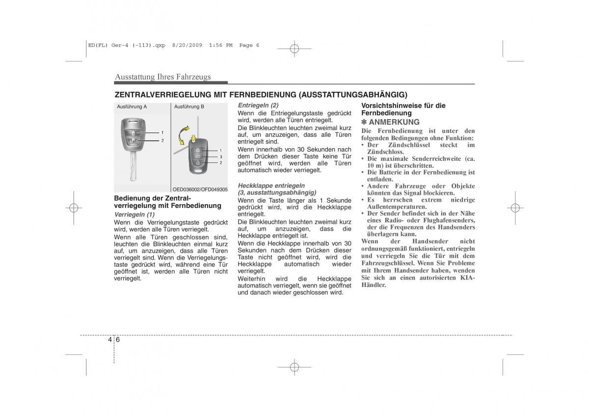 KIA Ceed I 1 Handbuch / page 89