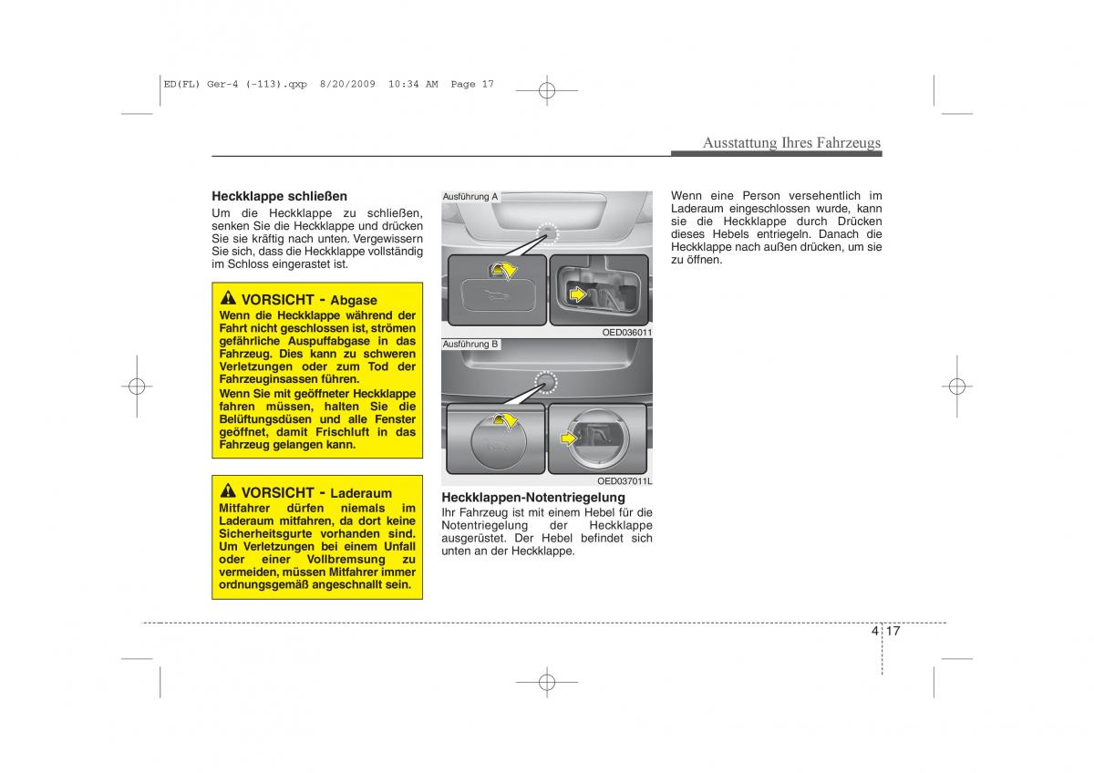 KIA Ceed I 1 Handbuch / page 100