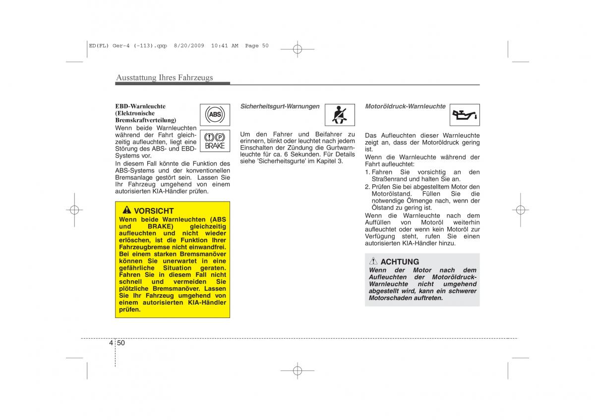 KIA Ceed I 1 Handbuch / page 133