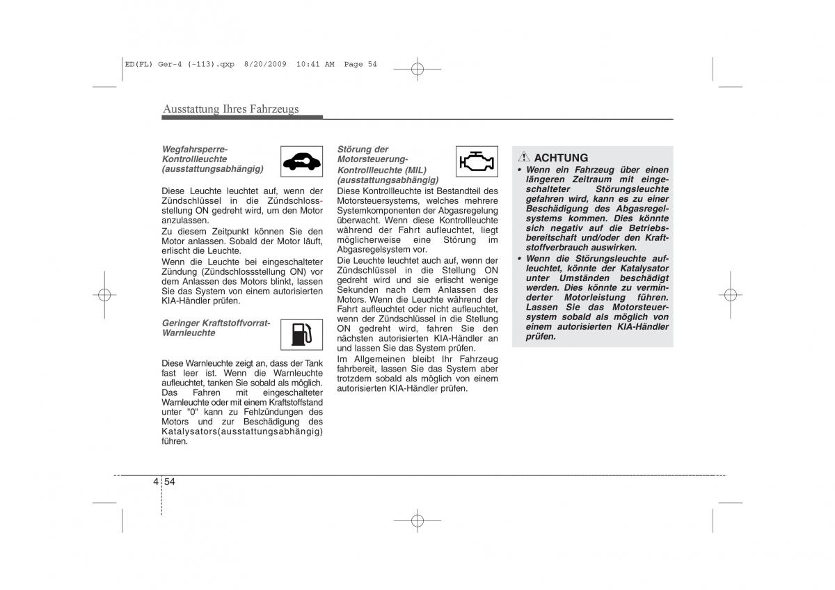 KIA Ceed I 1 Handbuch / page 137