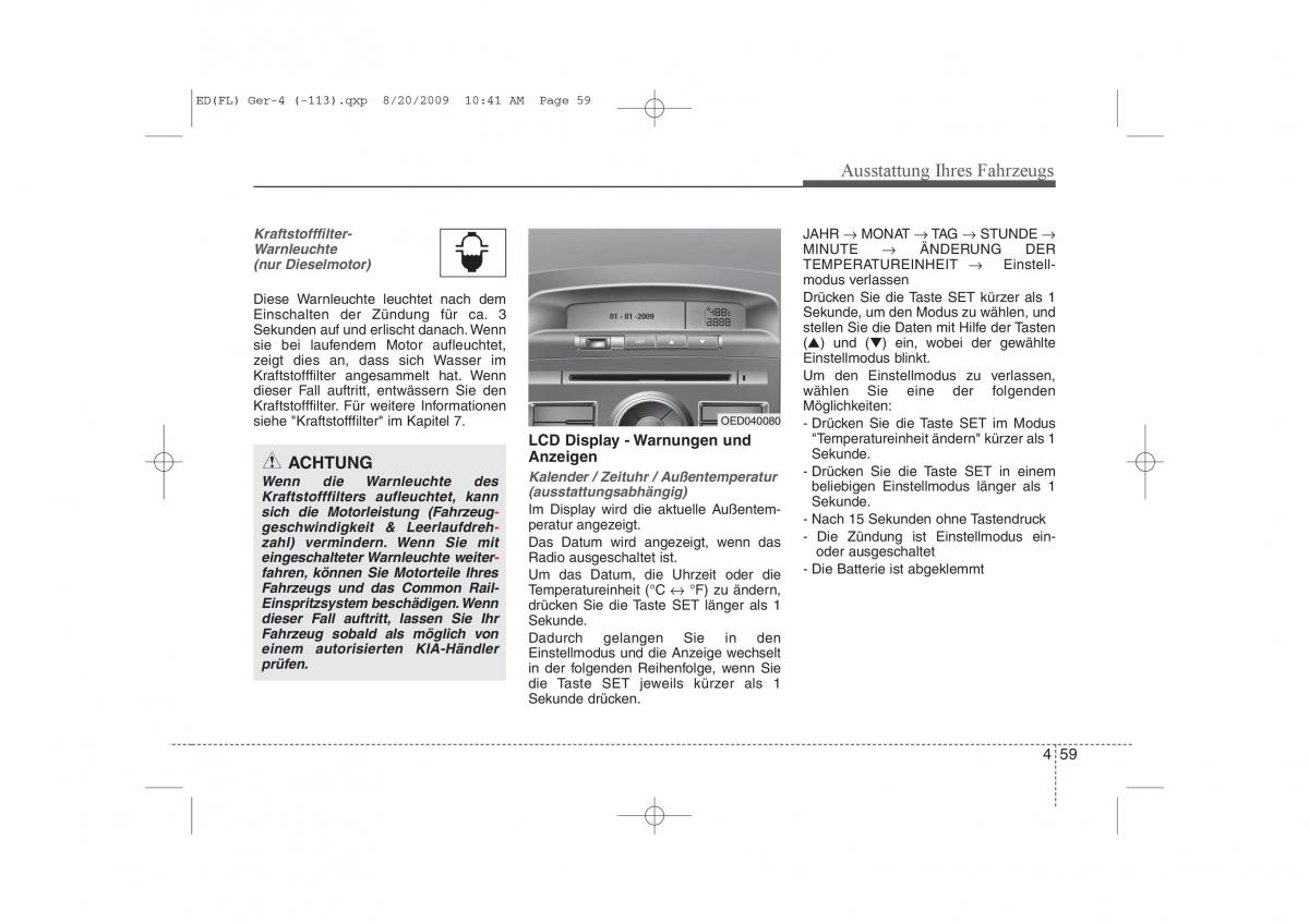 KIA Ceed I 1 Handbuch / page 142