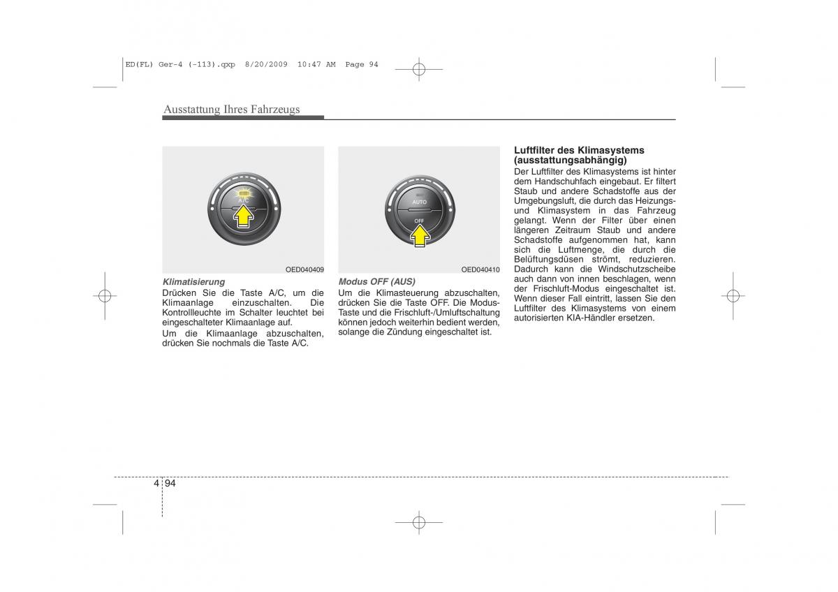 KIA Ceed I 1 Handbuch / page 177