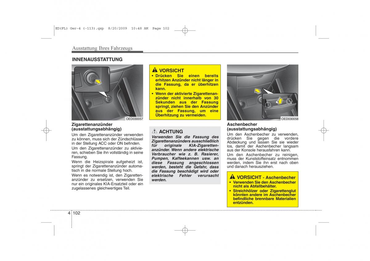 KIA Ceed I 1 Handbuch / page 185