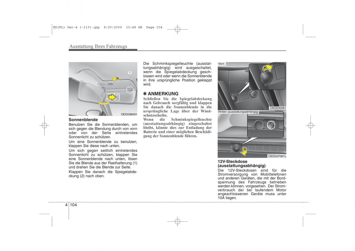 KIA Ceed I 1 Handbuch / page 187