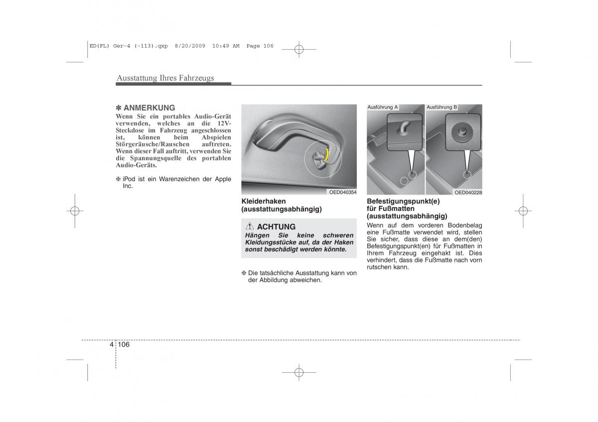 KIA Ceed I 1 Handbuch / page 189