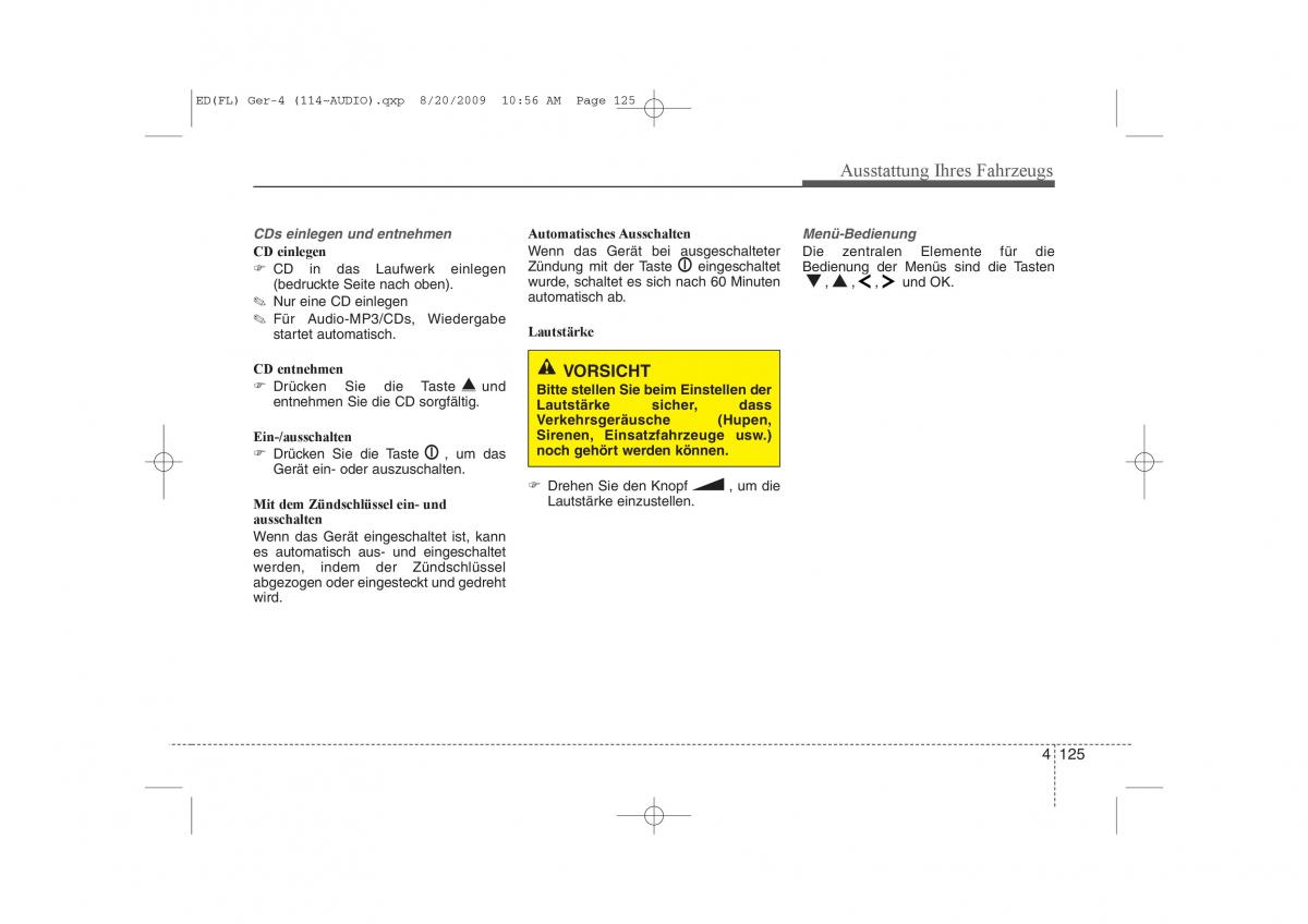 KIA Ceed I 1 Handbuch / page 208