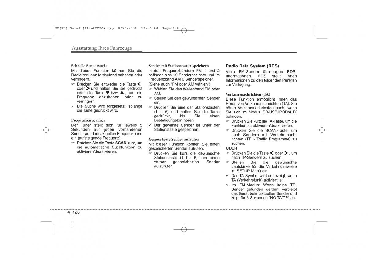 KIA Ceed I 1 Handbuch / page 211