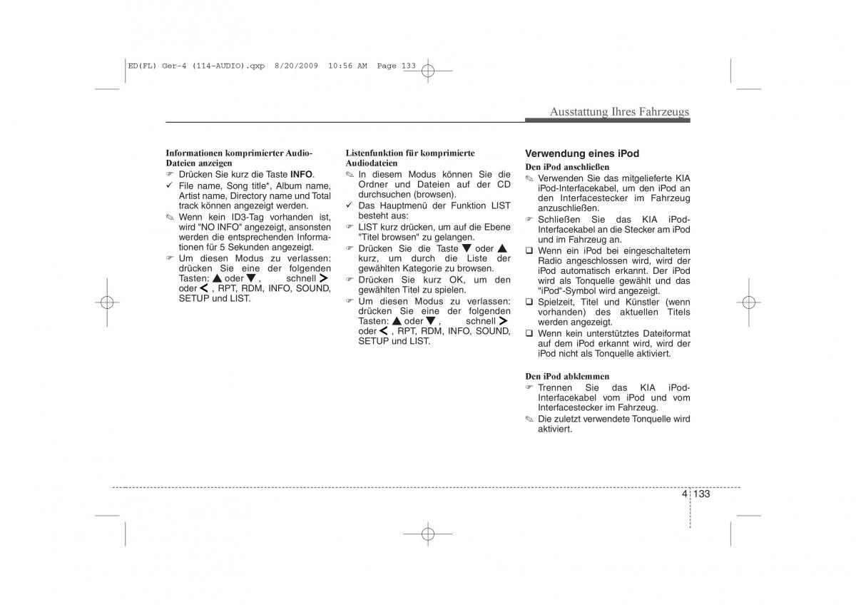 KIA Ceed I 1 Handbuch / page 216