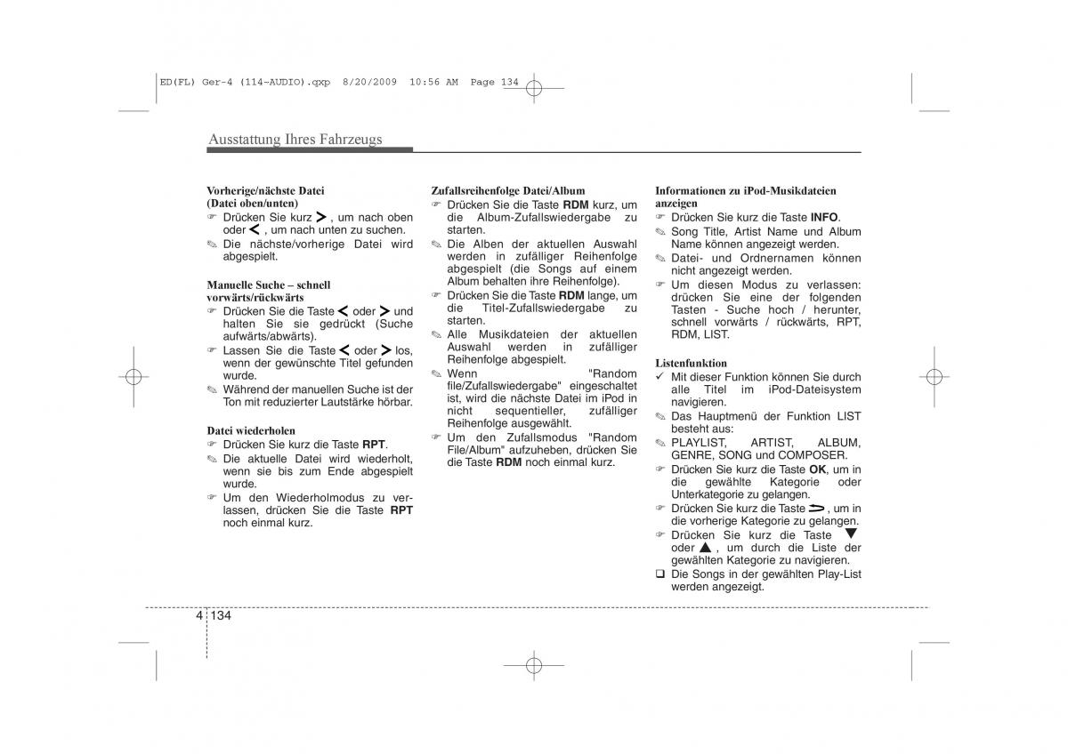 KIA Ceed I 1 Handbuch / page 217