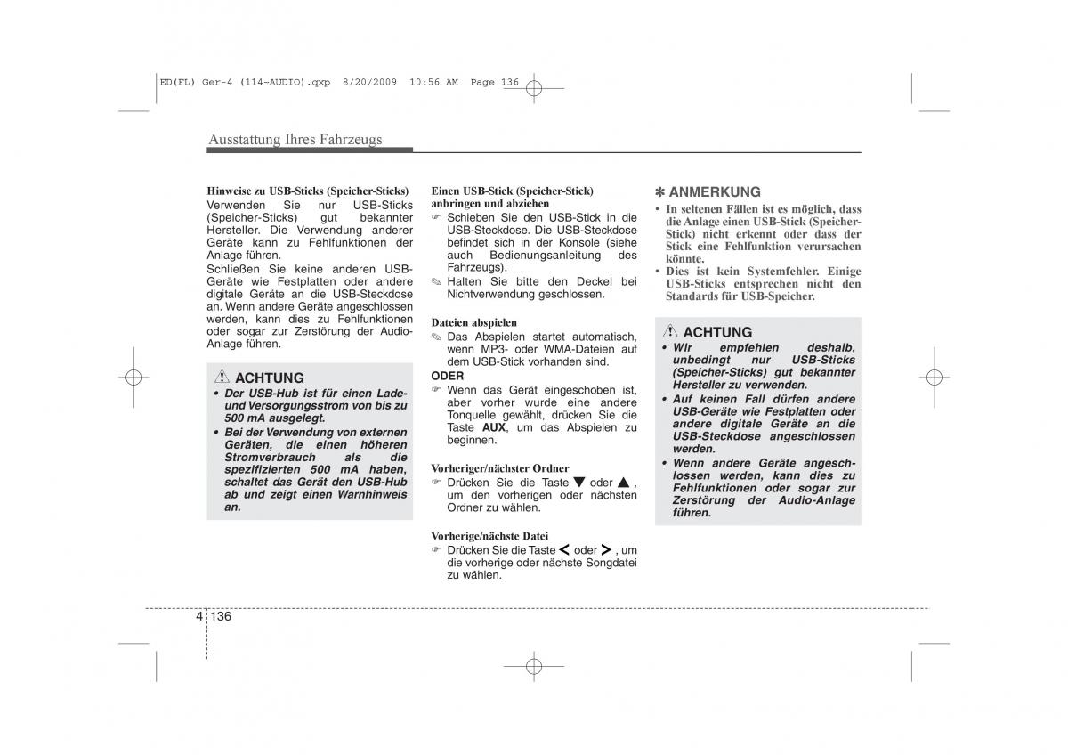 KIA Ceed I 1 Handbuch / page 219