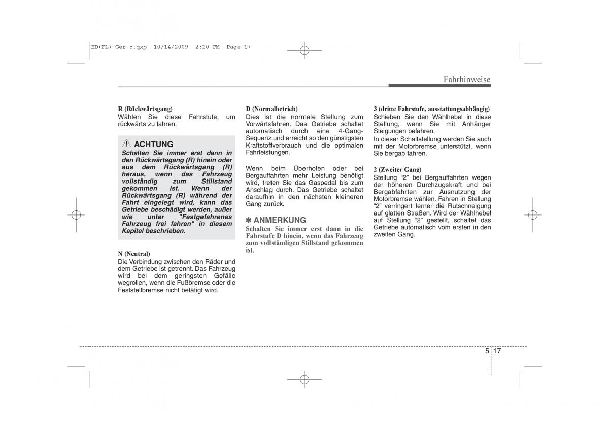 KIA Ceed I 1 Handbuch / page 249