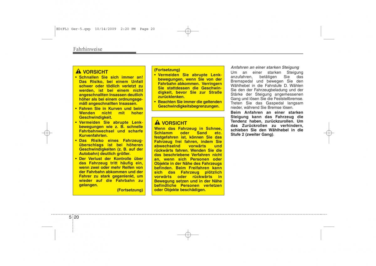 KIA Ceed I 1 Handbuch / page 252