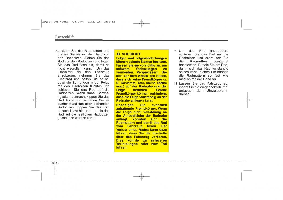 KIA Ceed I 1 Handbuch / page 306