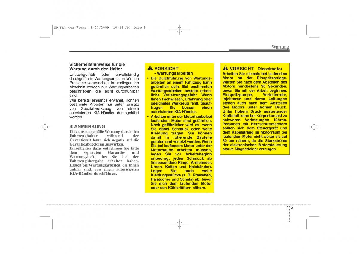 KIA Ceed I 1 Handbuch / page 326