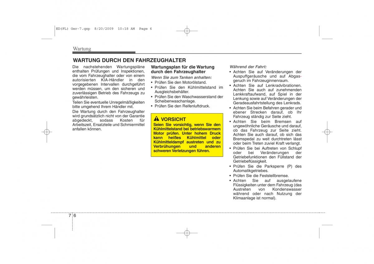 KIA Ceed I 1 Handbuch / page 327