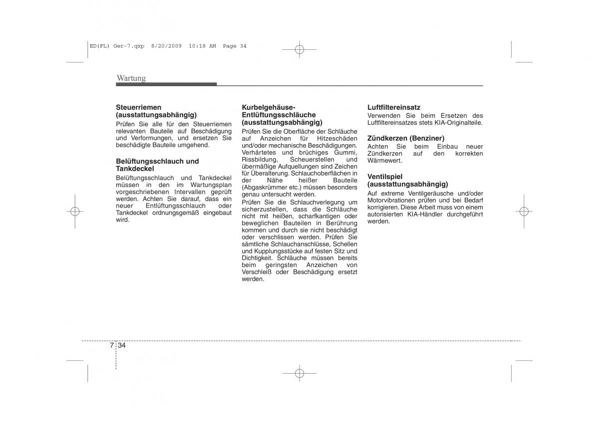 KIA Ceed I 1 Handbuch / page 355