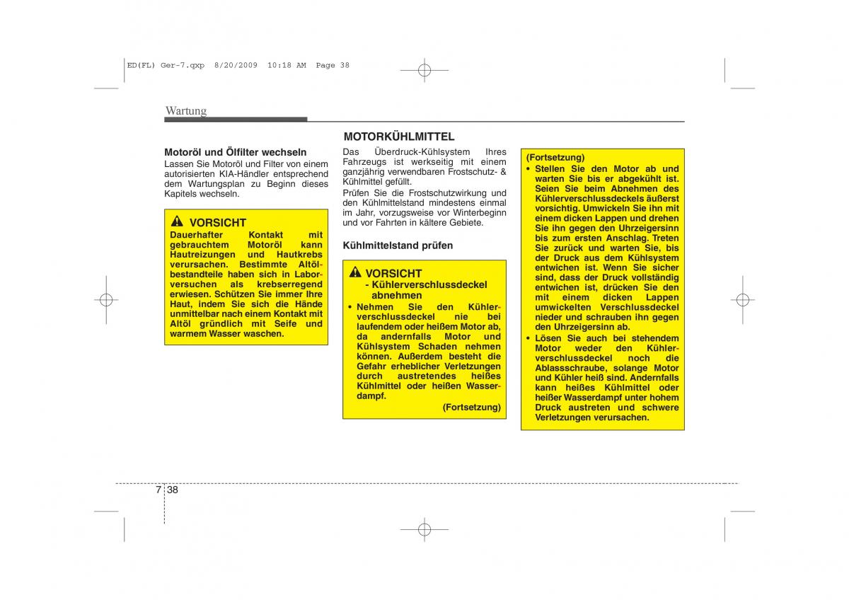 KIA Ceed I 1 Handbuch / page 359