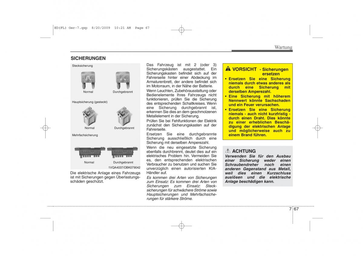 KIA Ceed I 1 Handbuch / page 388