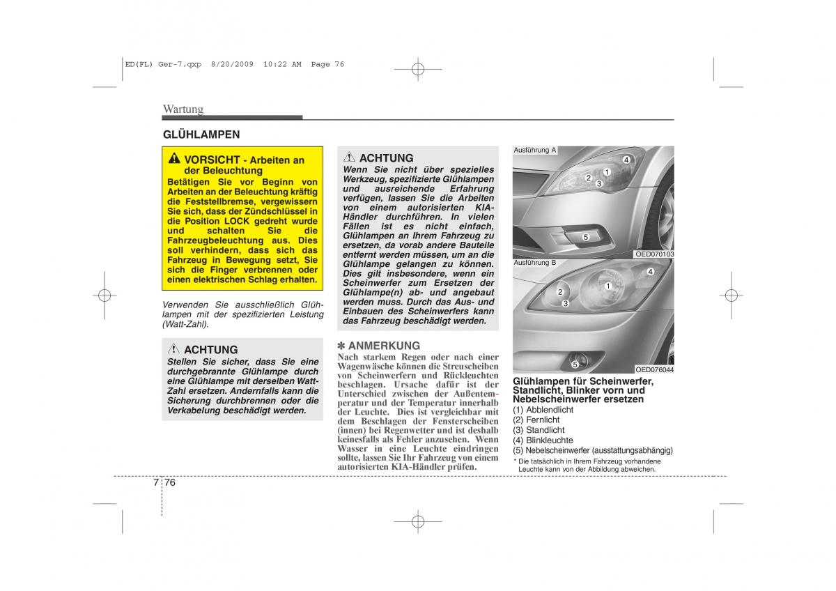 KIA Ceed I 1 Handbuch / page 397