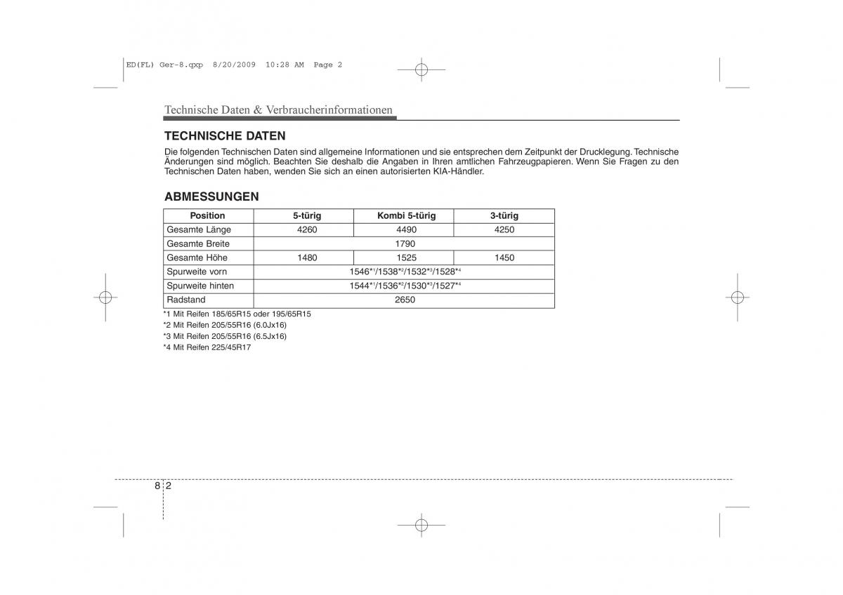 KIA Ceed I 1 Handbuch / page 422