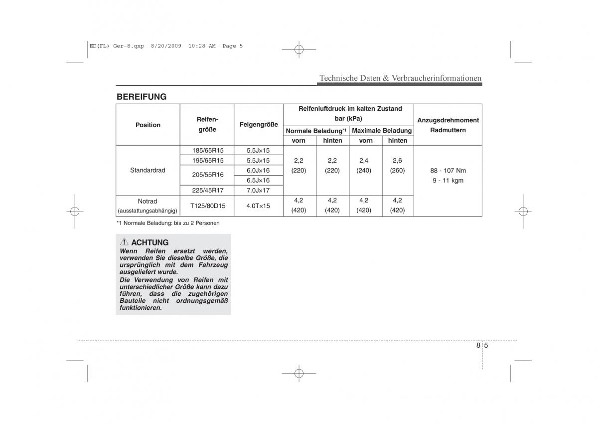 KIA Ceed I 1 Handbuch / page 425