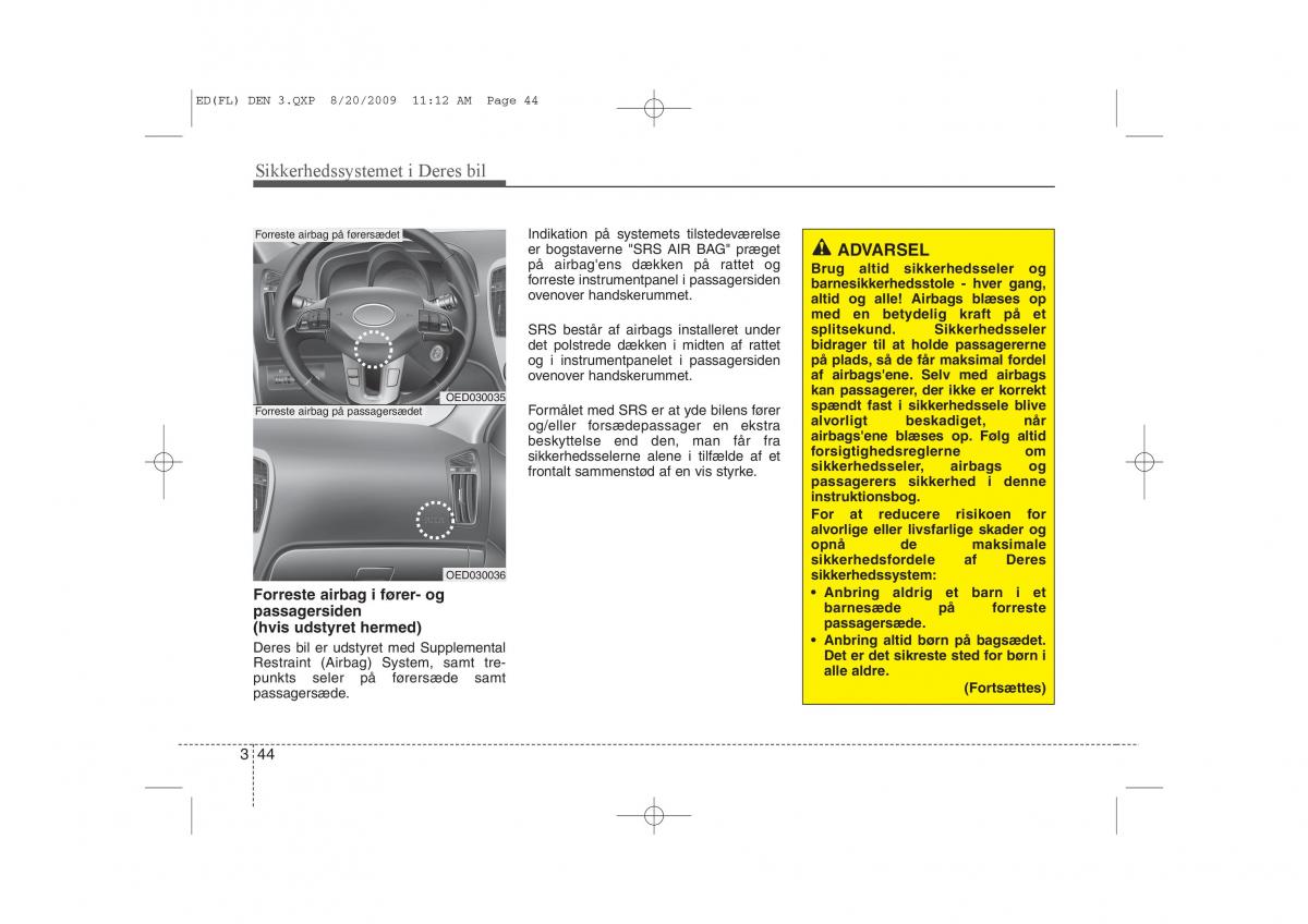 KIA Ceed I 1 Bilens instruktionsbog / page 57