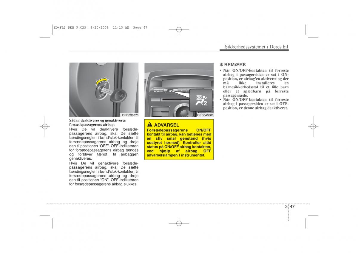 KIA Ceed I 1 Bilens instruktionsbog / page 60