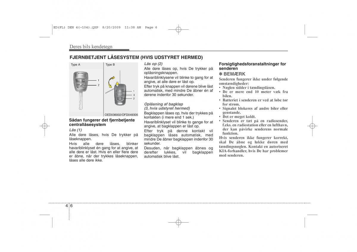 KIA Ceed I 1 Bilens instruktionsbog / page 77