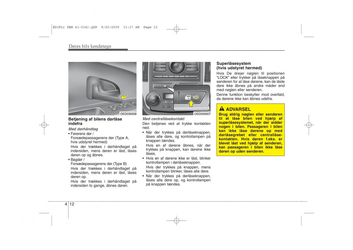 KIA Ceed I 1 Bilens instruktionsbog / page 83