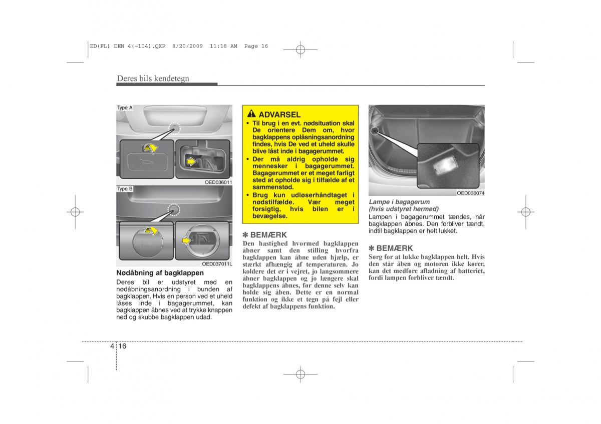 KIA Ceed I 1 Bilens instruktionsbog / page 87