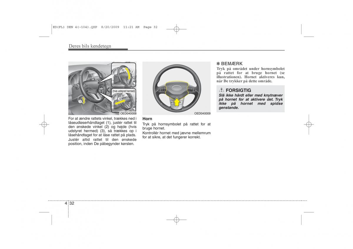 KIA Ceed I 1 Bilens instruktionsbog / page 103